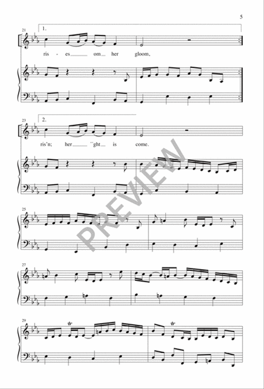 Zion Hears the Watchmen Singing 4-Part scores gallery preview page 5