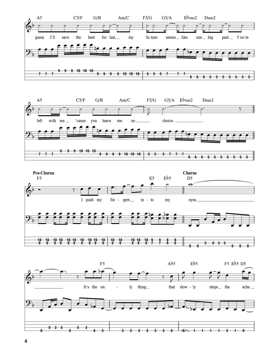 Duality Bass Guitar Tablature scores gallery preview page 4