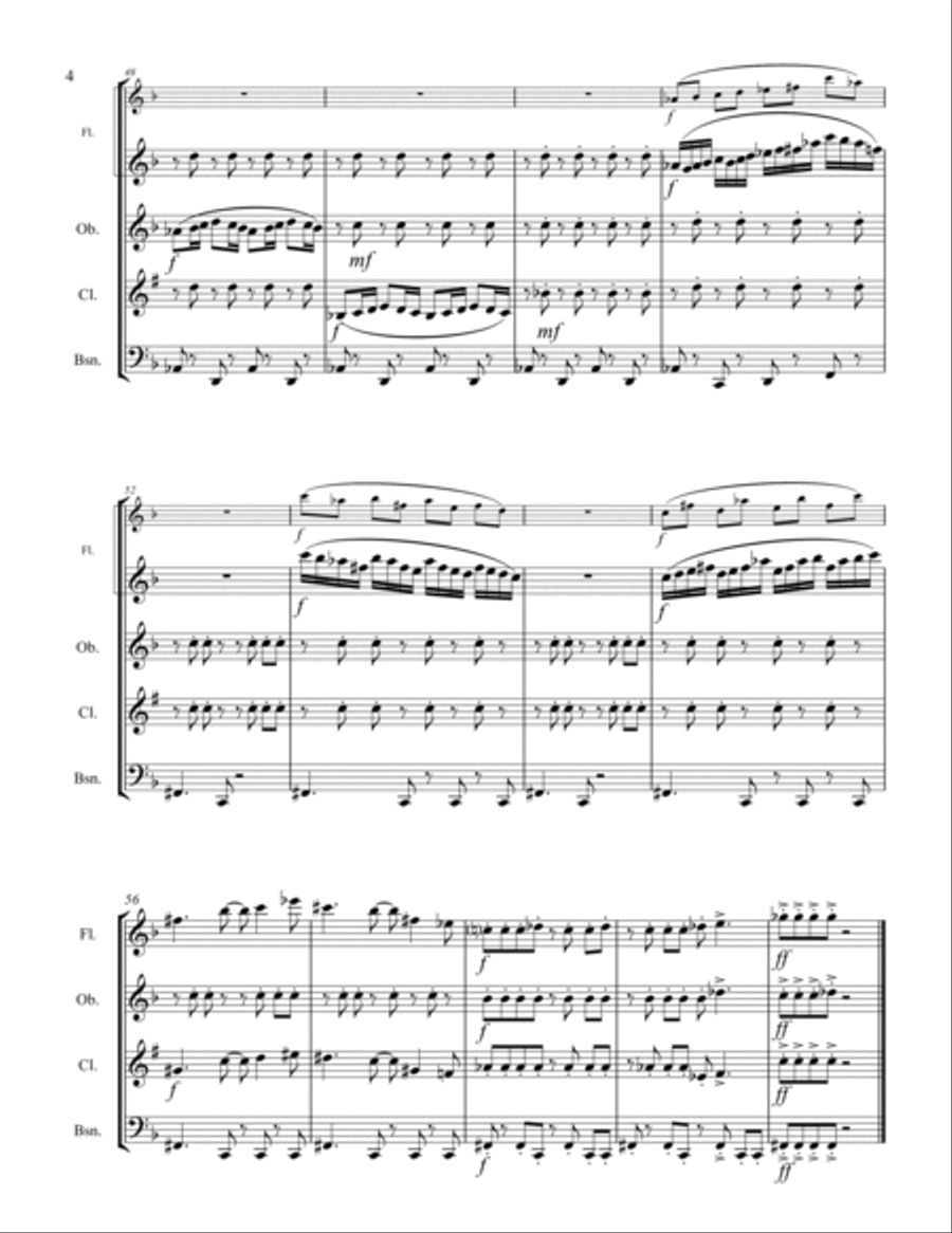 Theme From The Simpsons TM from the Twentieth Century Fox Television Series THE SIMPSONS Woodwind Quartet scores gallery preview page 5