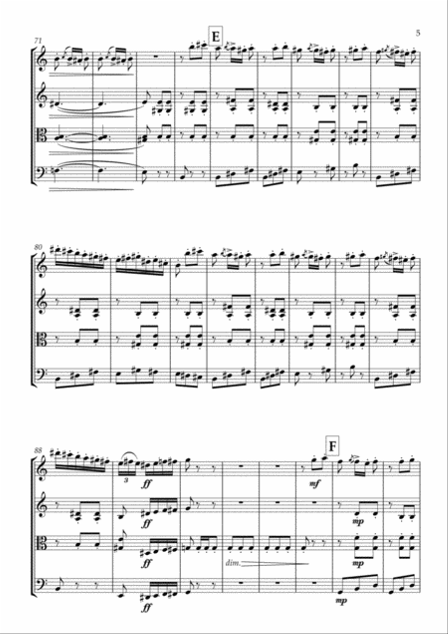 La Boda de Luis Alonso - G. Gimenez - For String Quartet (Full Score and Parts) String Quartet scores gallery preview page 5