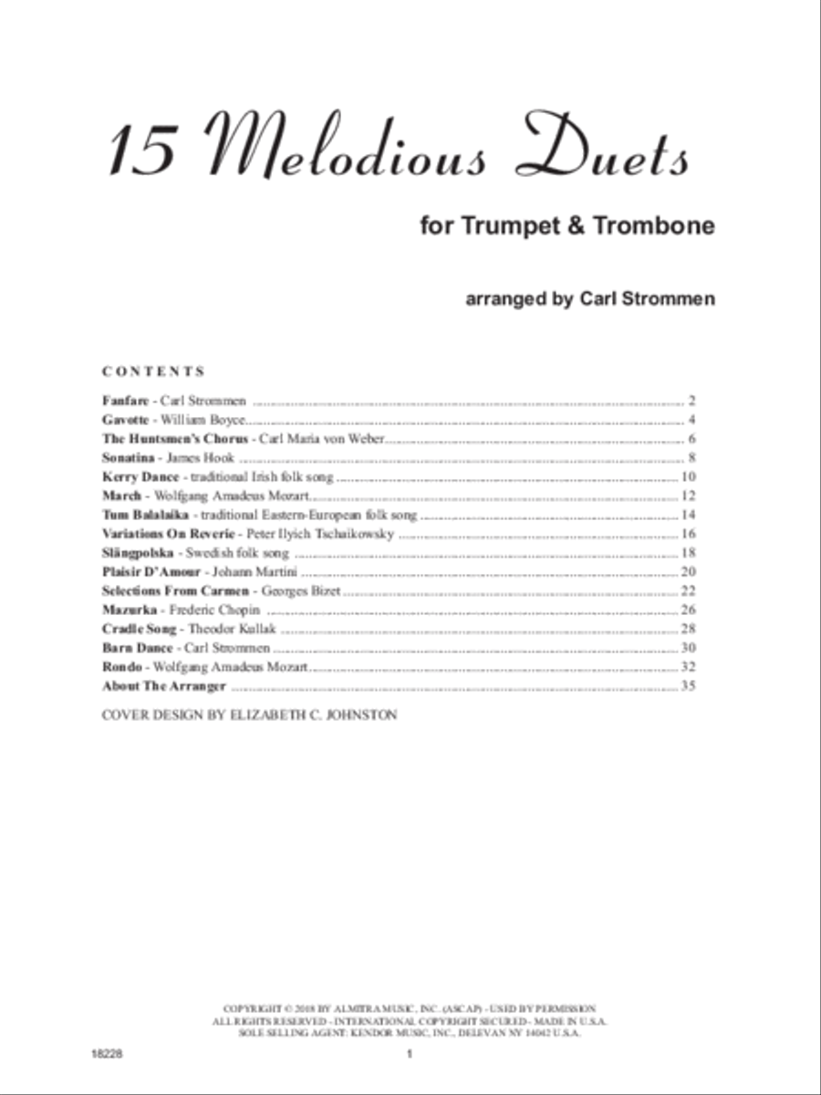15 Melodious Duets- Trumpet and Trombone Brass Duet scores gallery preview page 2