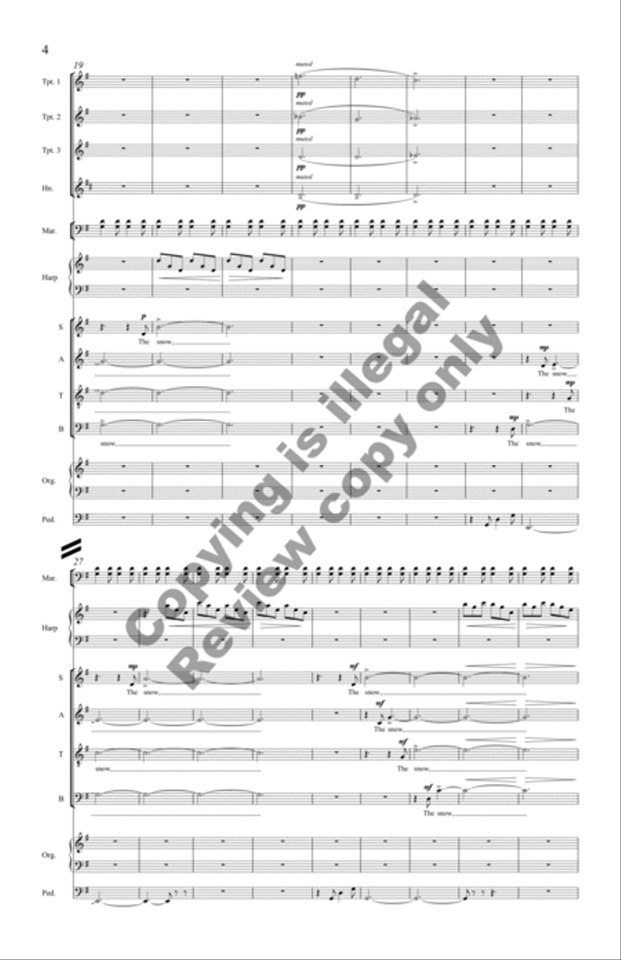 The Snow Lay On the Ground (Brass Octet Score)