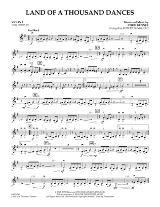 Land Of A Thousand Dances - Violin 3 (Viola Treble Clef)