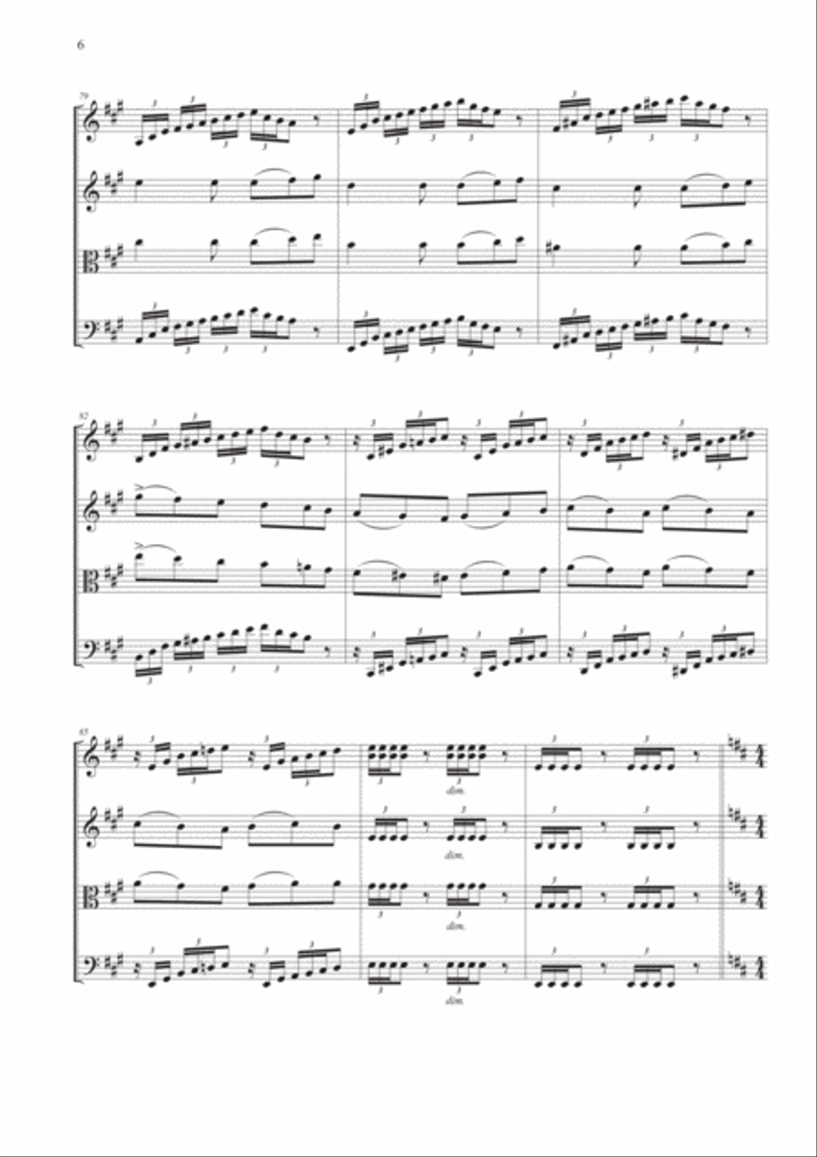 Capriccio Italien for String Quartet String Quartet scores gallery preview page 6