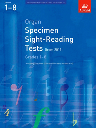 Book cover for Organ Specimen Sight-Reading Tests, Grades 1-8 from 2011