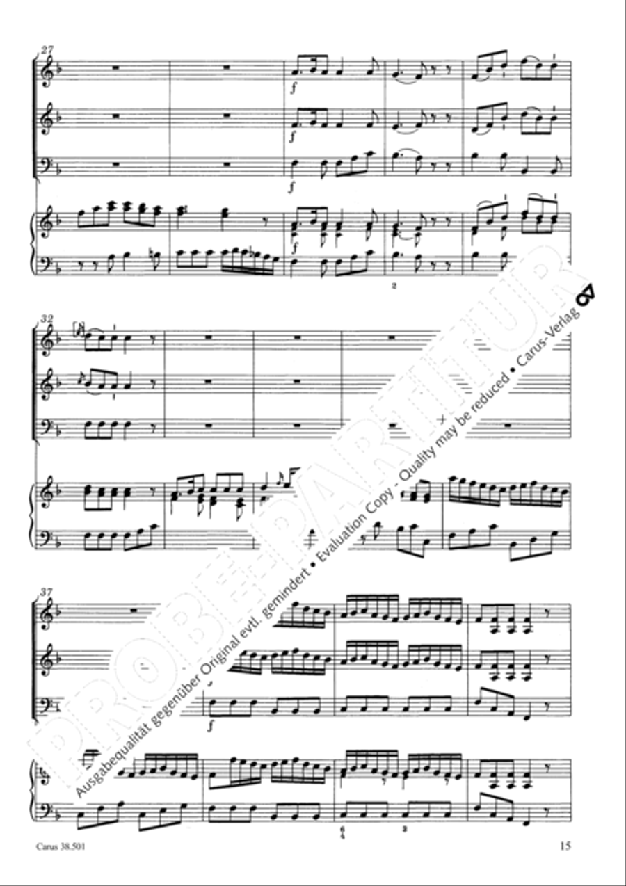 Organ Concerto in F major (Orgelkonzert in F) Violin scores gallery preview page 18