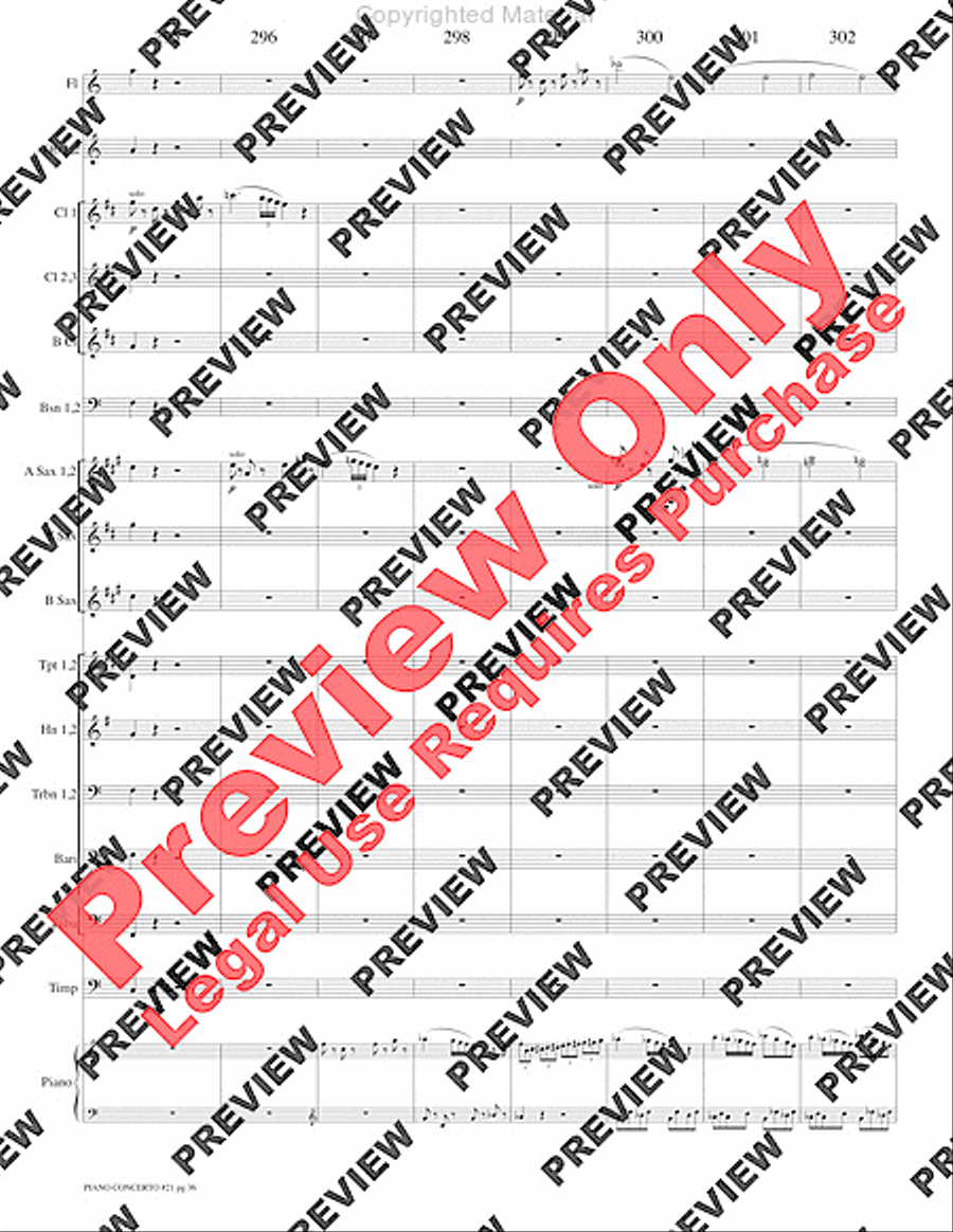 Piano Concerto No. 21, K. 467 (Movement I) Concert Band scores gallery preview page 39