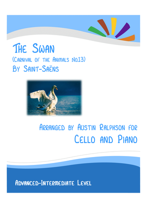 Book cover for The Swan (Carnival of the Animals No.13) - cello and piano with FREE BACKING TRACK