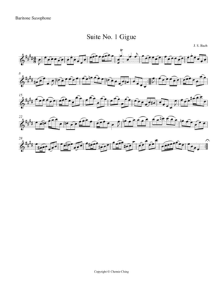 J.S. Bach - Cello Suite No.1 in G major, BWV 1007 - VI. Gigue arranged for Baritone Saxophone
