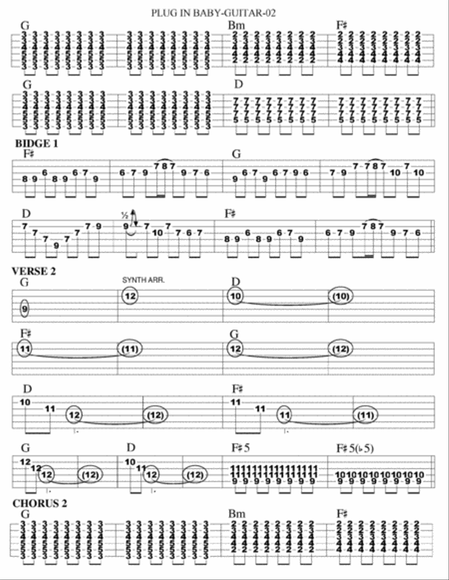 Plug In Baby Plug In Baby Guitar Tablature scores gallery preview page 2