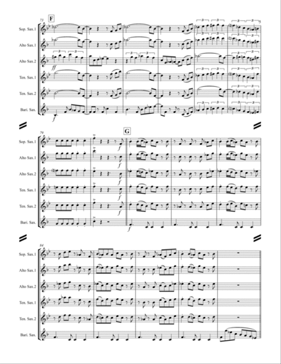 Tequila Saxophone Quintet scores gallery preview page 6