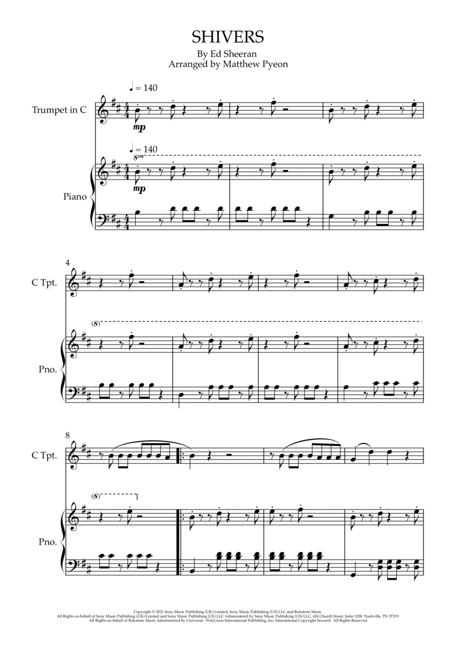 Shivers C Trumpet scores gallery preview page 1