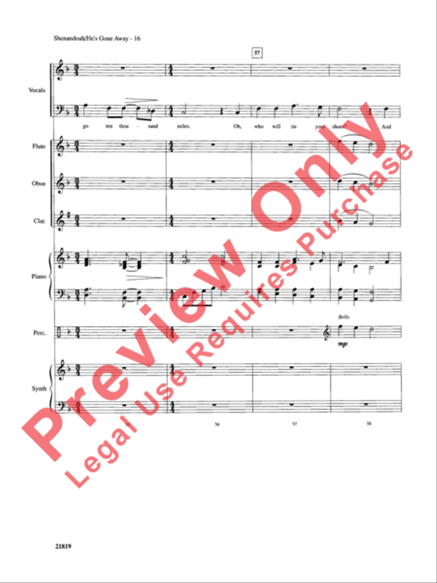 Shenandoah / He's Gone Away Choir scores gallery preview page 17