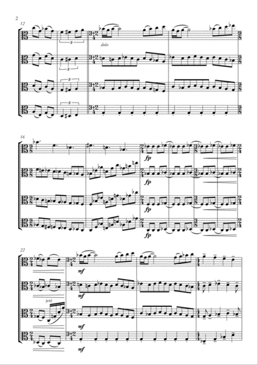 Four: Quartet for four violas String Quartet scores gallery preview page 2