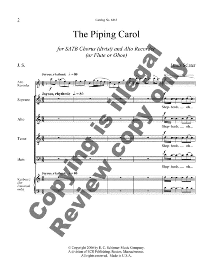 The Piping Carol 4-Part scores gallery preview page 3