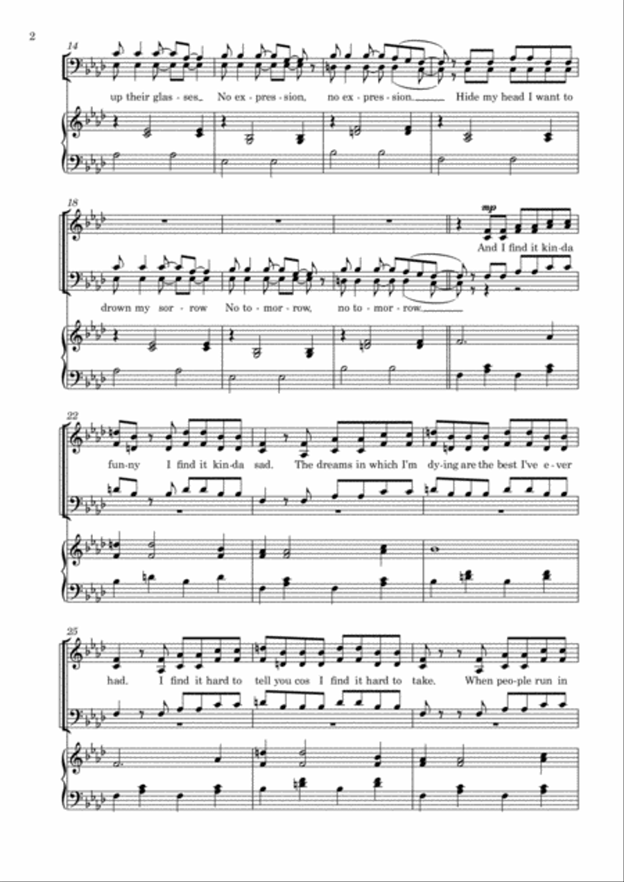 Mad World 4-Part scores gallery preview page 4