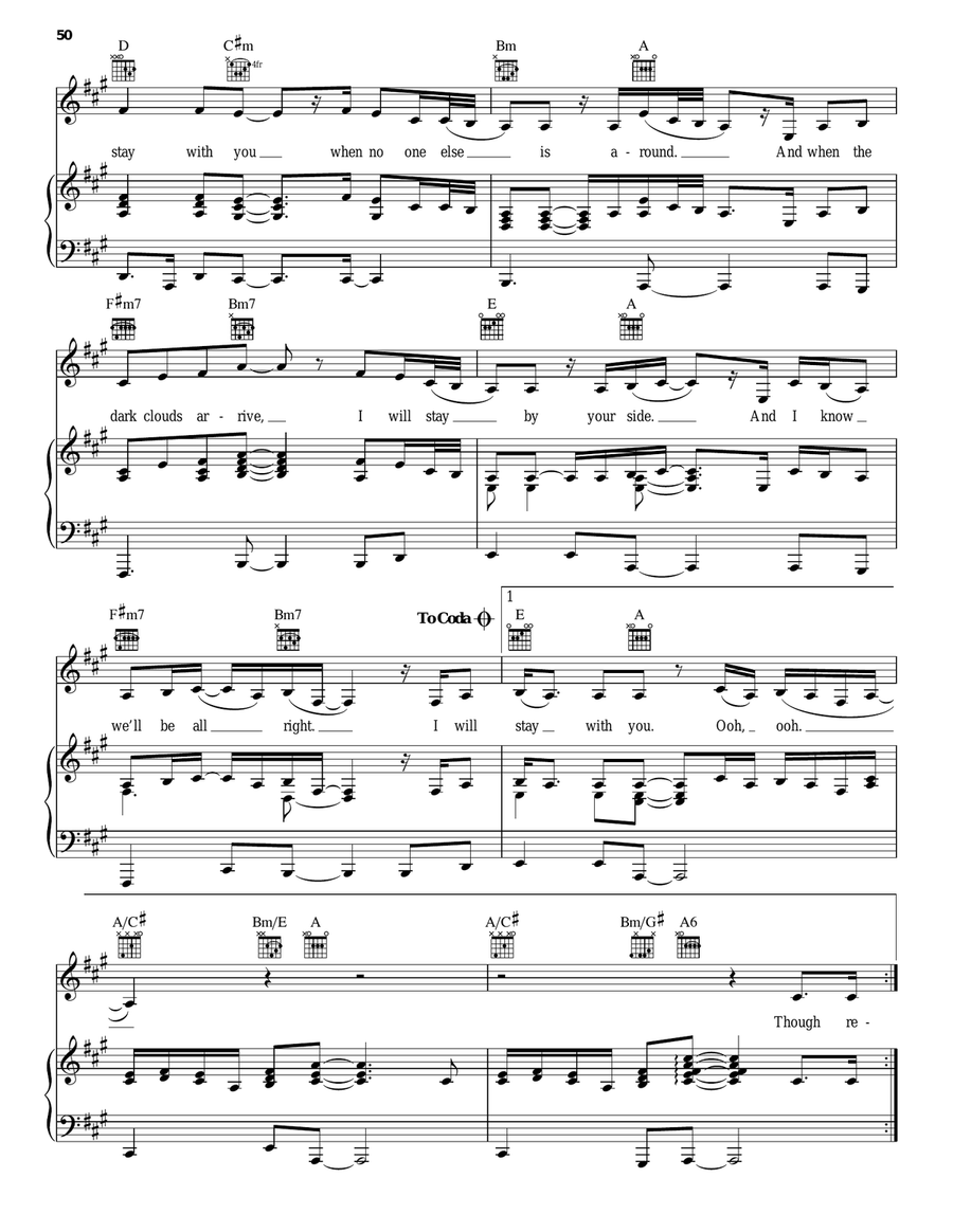 Stay With You Piano, Vocal, Guitar scores gallery preview page 3
