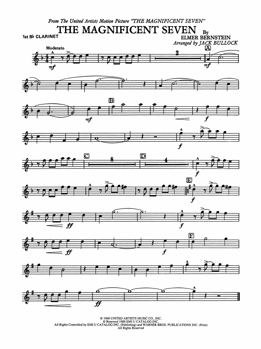 The Magnificent Seven: 1st B-flat Clarinet