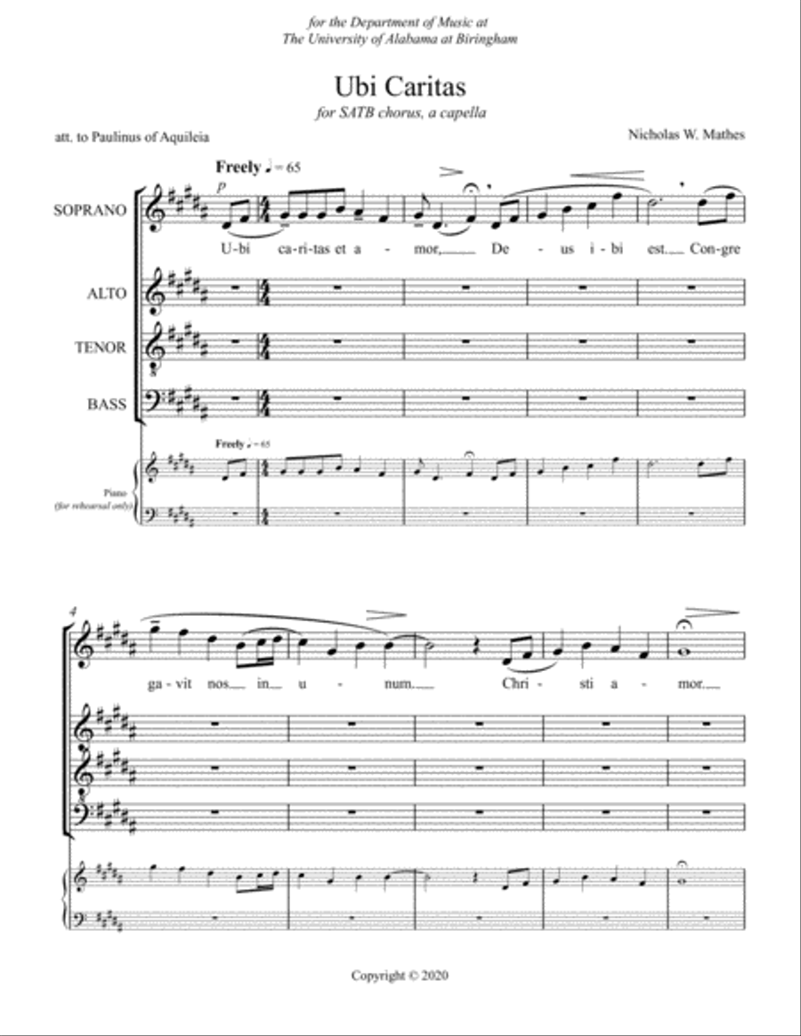 Ubi Caritas Ubi Caritas 4-Part scores gallery preview page 1