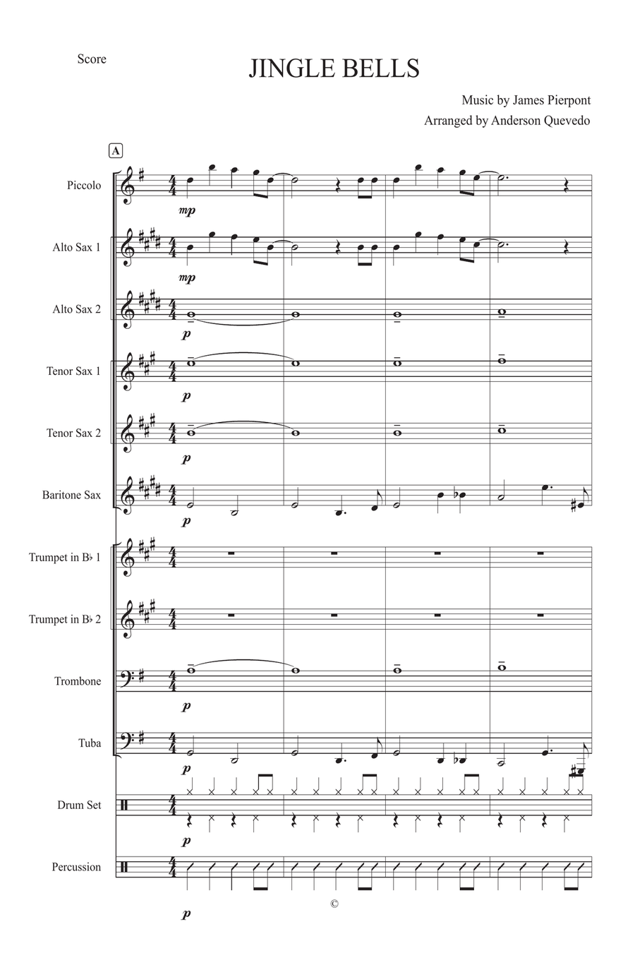 Jingle Bells For Jazz Band Jazz Ensemble scores gallery preview page 1