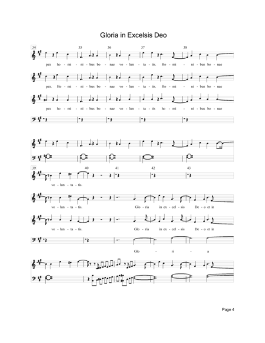 Gloria in Excelsis Deo (5/4 SSAT) Small Ensemble scores gallery preview page 6