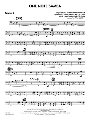 Book cover for One Note Samba (arr. Paul Murtha) - Trombone 4