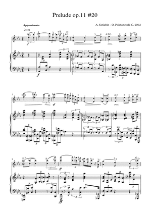 Book cover for Scriabin-Pokhanovski Prelude op.11#20 arranged for violin and piano