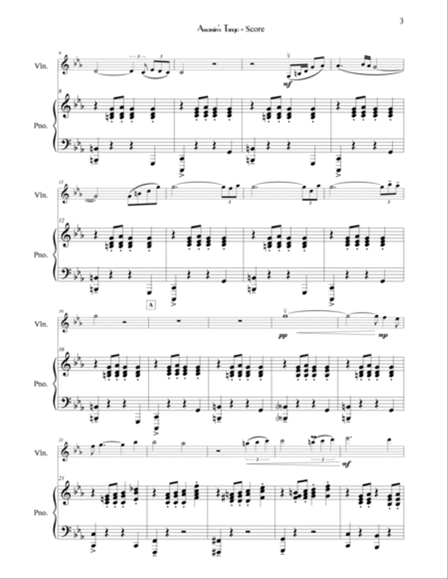 Assassin's Tango Violin Solo scores gallery preview page 3