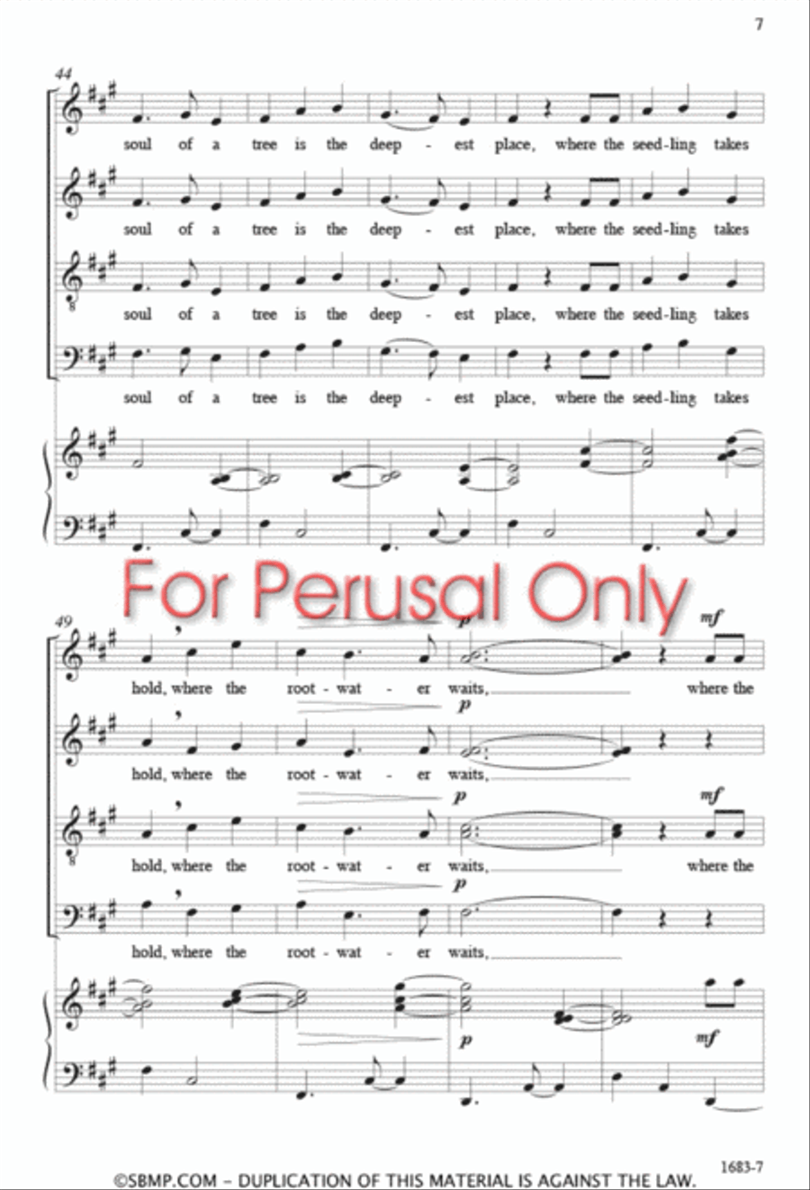 The Soul of a Tree - SATB 4-Part scores gallery preview page 6