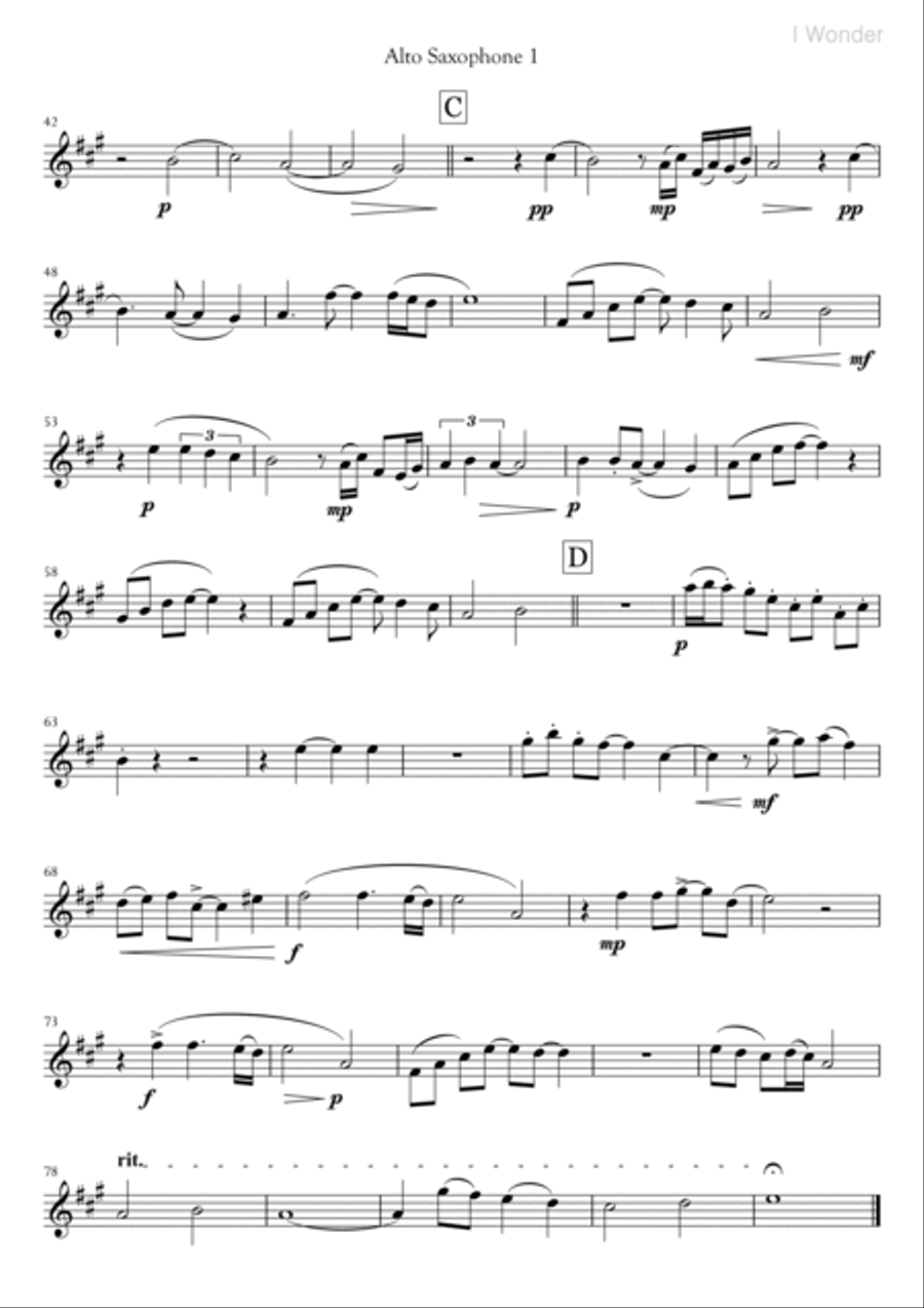 I Wonder Woodwind Ensemble scores gallery preview page 5