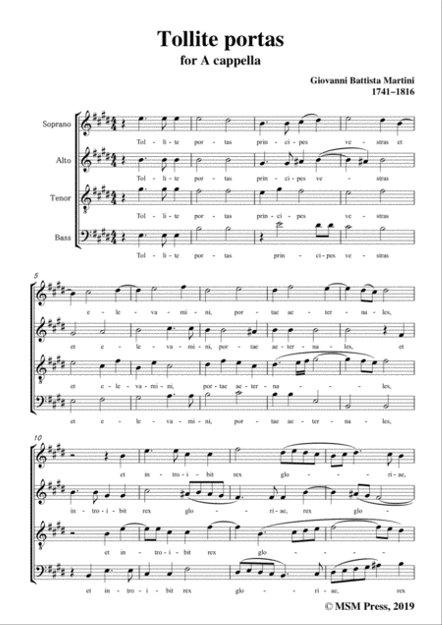 Martini-Tollite portas,in E Major,for A cappella 4-Part scores gallery preview page 3