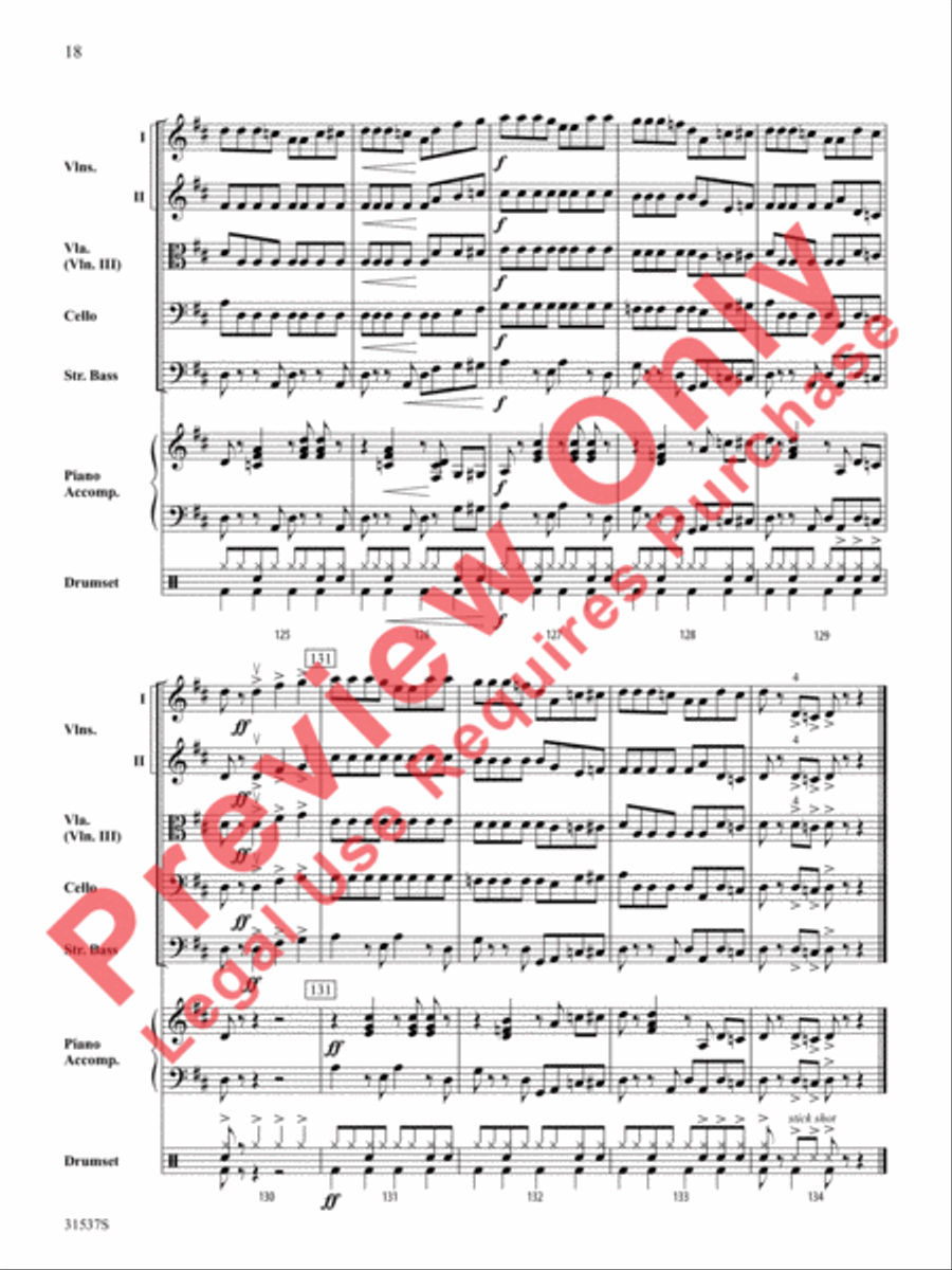 Rock 'n' Roll Classics (score only) String Orchestra scores gallery preview page 19