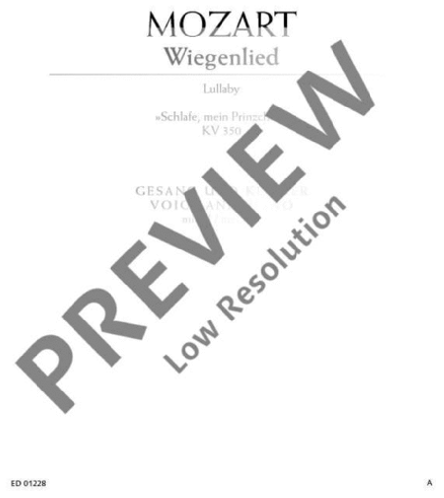 Wiegenlied, K. 350 Medium Voice scores gallery preview page 2