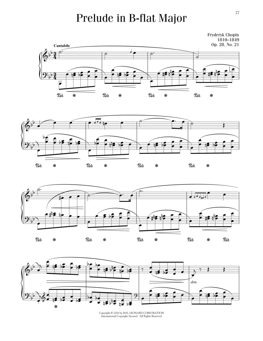 Prelude In B-Flat Major, Op. 28, No. 21