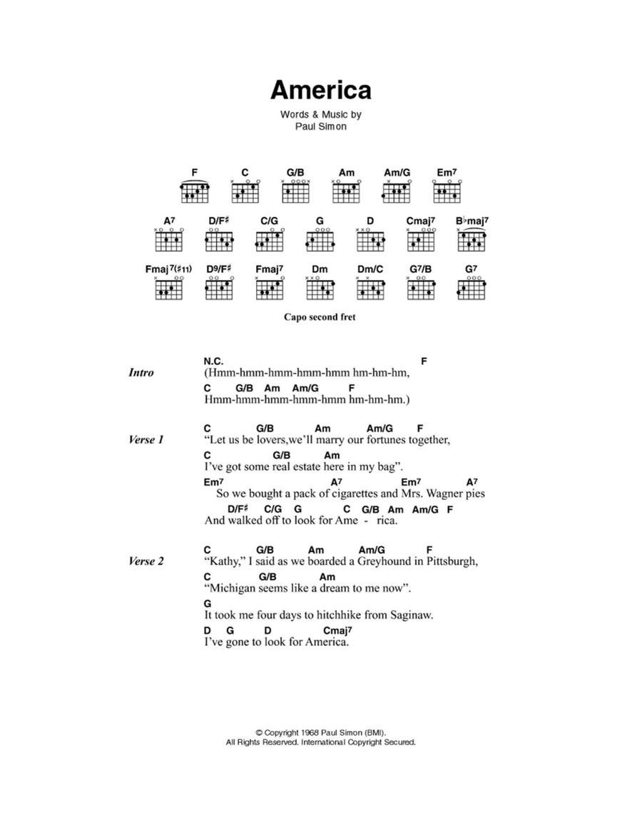 America Acoustic Guitar scores gallery preview page 1