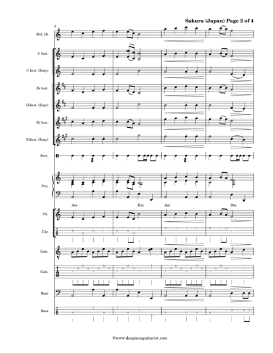 Sakura (Cherry Blossom) Large Ensemble scores gallery preview page 3