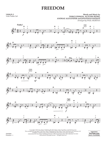 Freedom (arr. Paul Murtha) - Violin 3 (Viola Treble Clef)