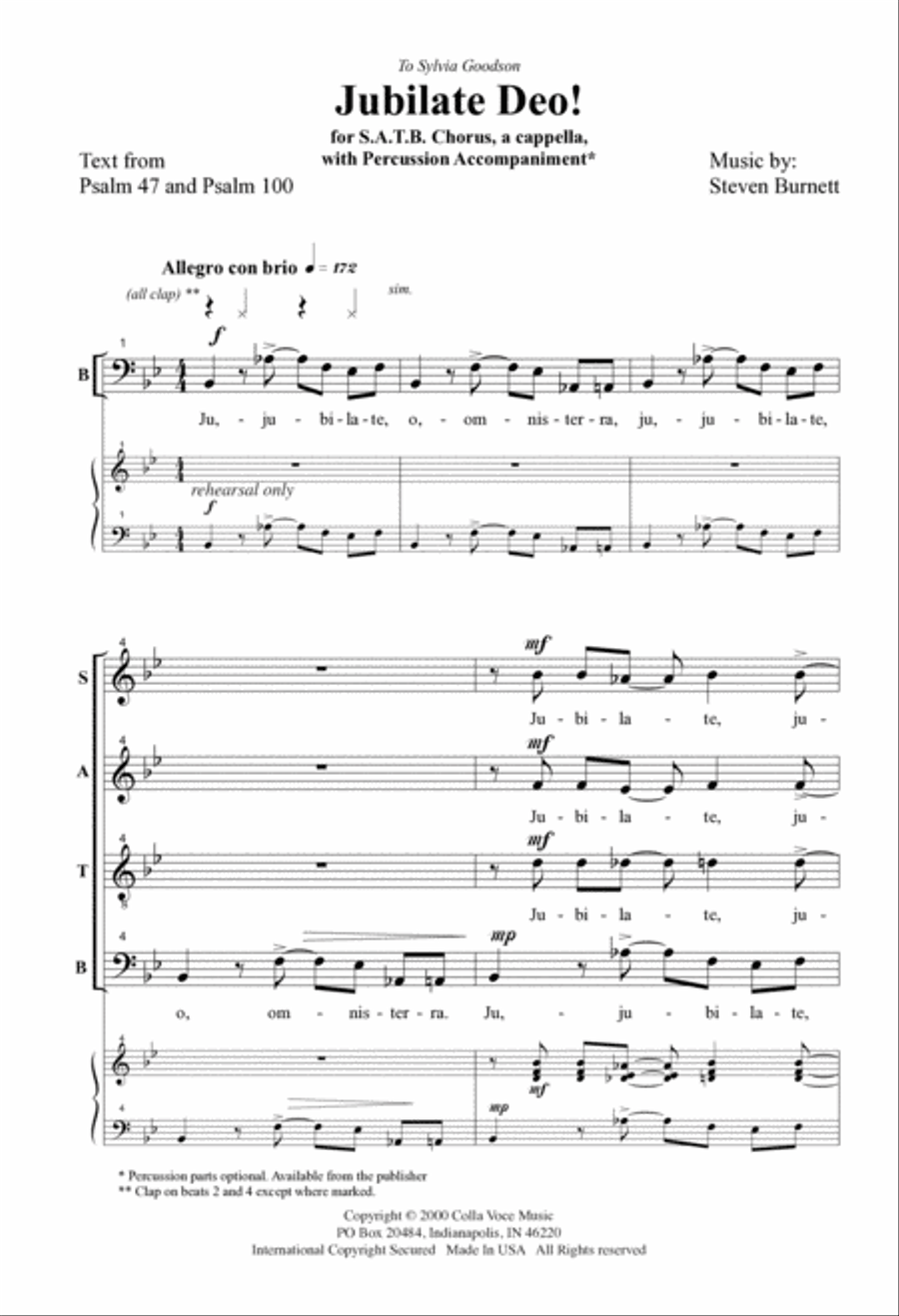 Jubilate Deo 4-Part scores gallery preview page 2