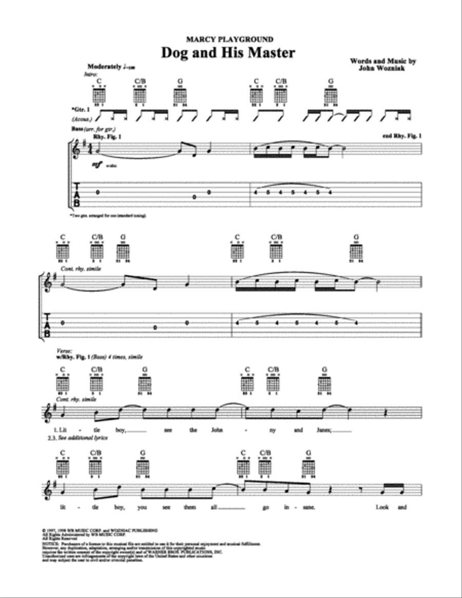 Dog and His Master Electric Guitar scores gallery preview page 1