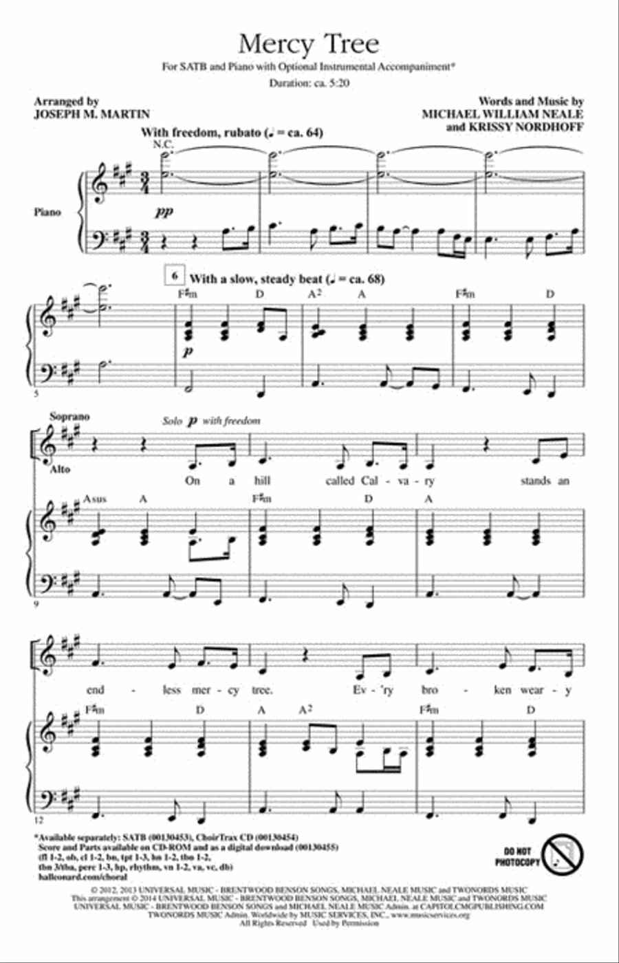 Mercy Tree 4-Part scores gallery preview page 2