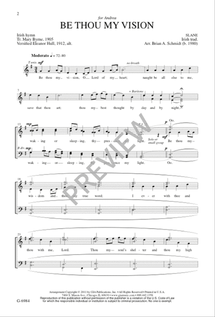 Be Thou My Vision TTBB scores gallery preview page 2