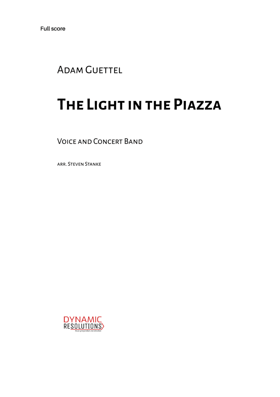 The Light In The Piazza Concert Band scores gallery preview page 1