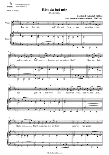 Bist du bei mir, BWV 508 (2) (B Major)