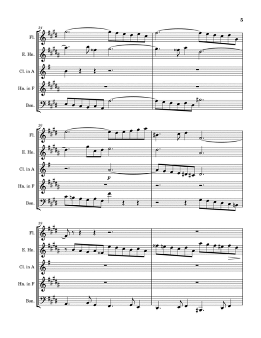 Prelude and Fugue IV from The Well-Tempered Clavier, Book 1 (arranged for woodwind quintet) image number null
