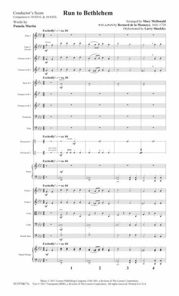 Run to Bethlehem - Orchestral Score and Parts