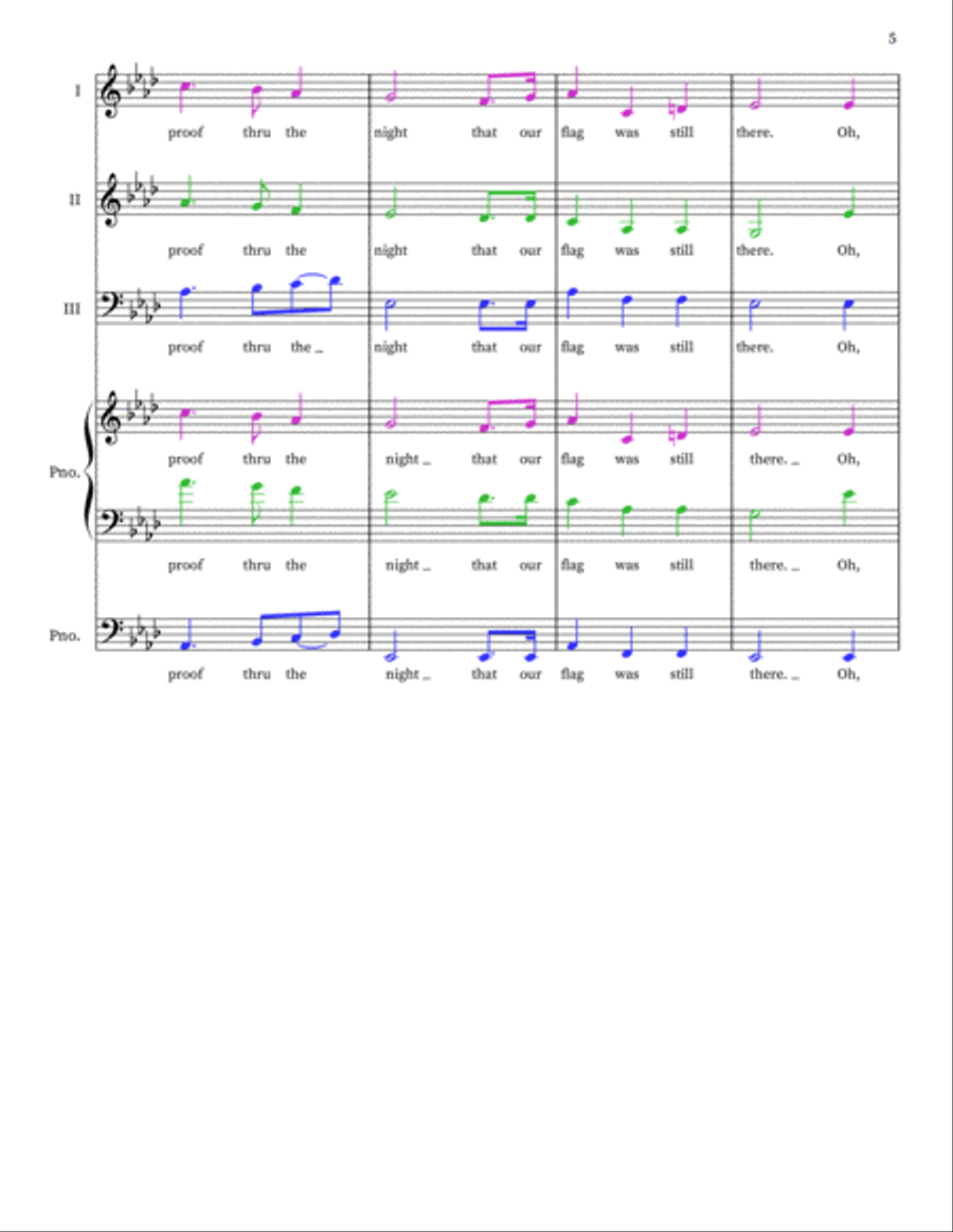 The Star Spangled Banner The Star Spangled Banner 3-Part scores gallery preview page 5