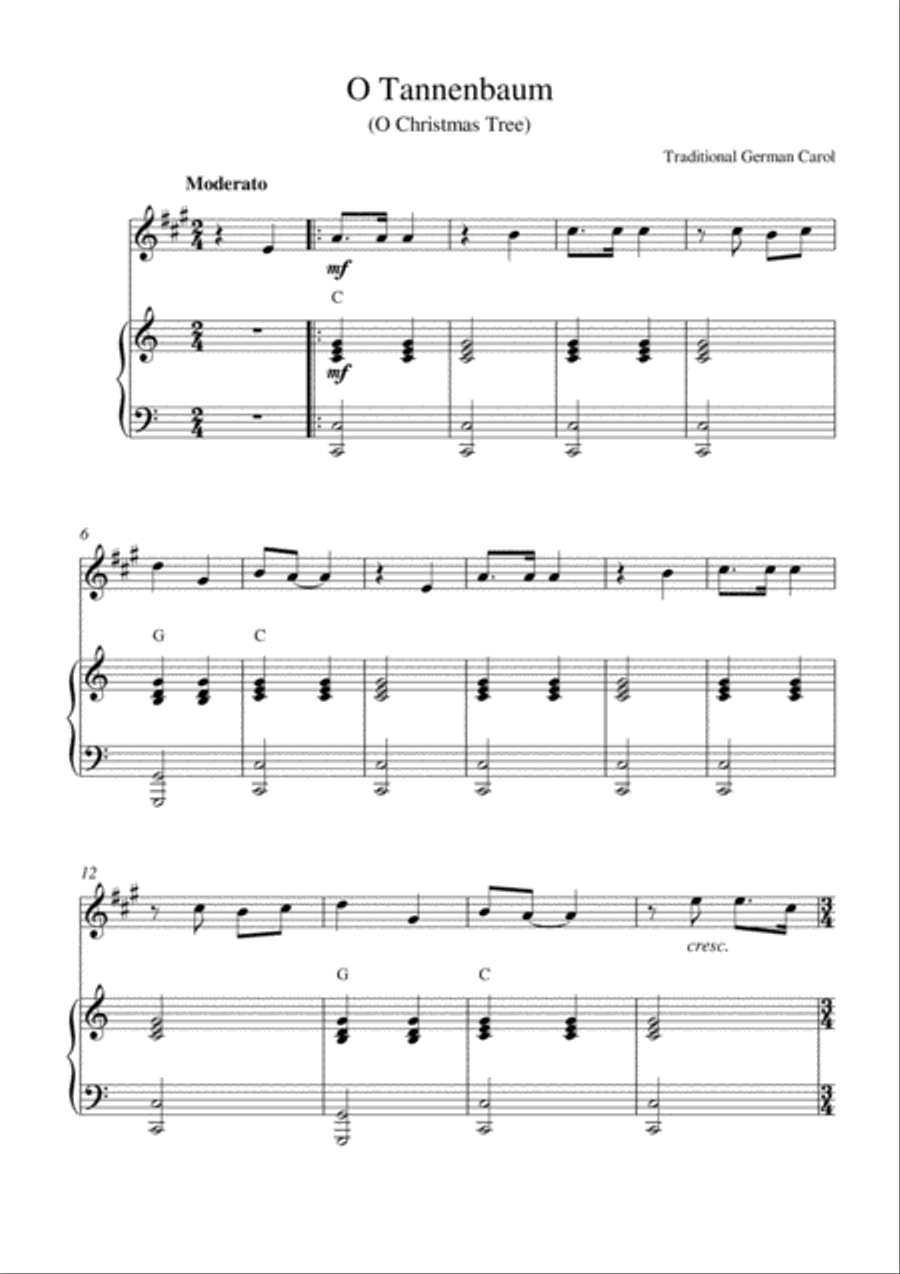 O Tannenbaum (O Christmas Tree) Alto Saxophone scores gallery preview page 1