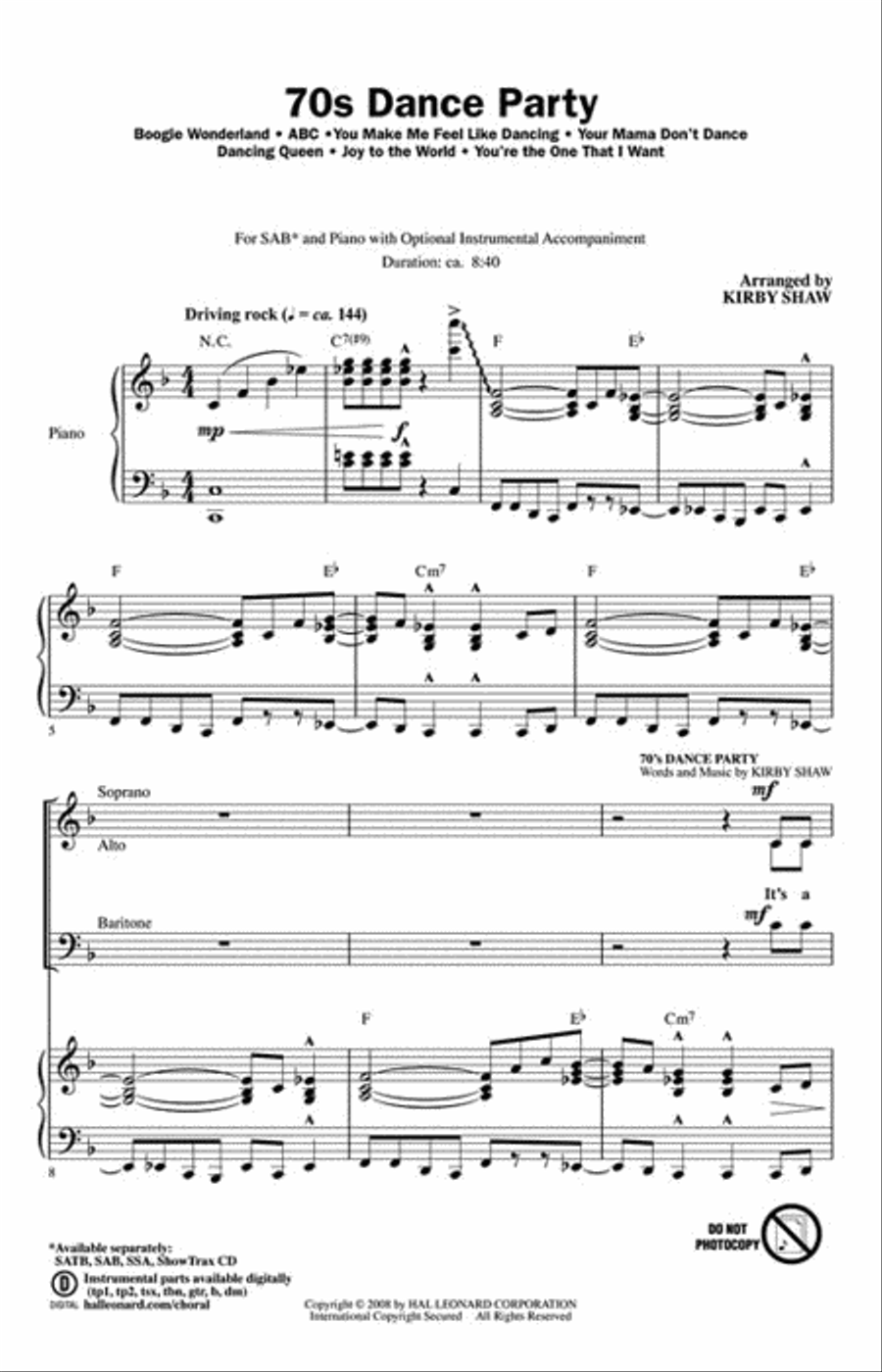 '70s Dance Party '70s Dance Party 3-Part scores gallery preview page 2
