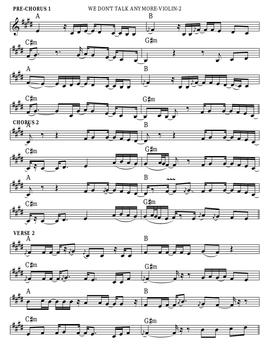 We Don't Talk Anymore Violin Solo scores gallery preview page 2