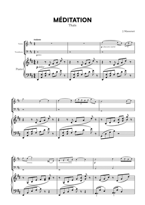 Jules Massenet - Thaïs Meditation (for Violin, Trombone and Piano)